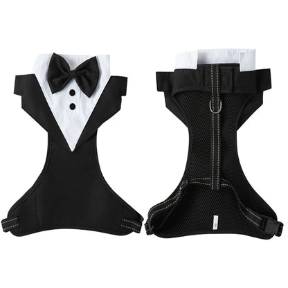 Formal Dog Suit Costume – Black Wedding Tuxedo Jacket with Bow Tie for Small Dogs, Elegant Prince Ceremony Outfit for Special Occasions.