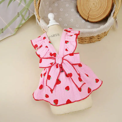 Princess Dog Dress – Cute Mesh Summer Pet Skirt with Bow & Lace for Puppies and Kittens,