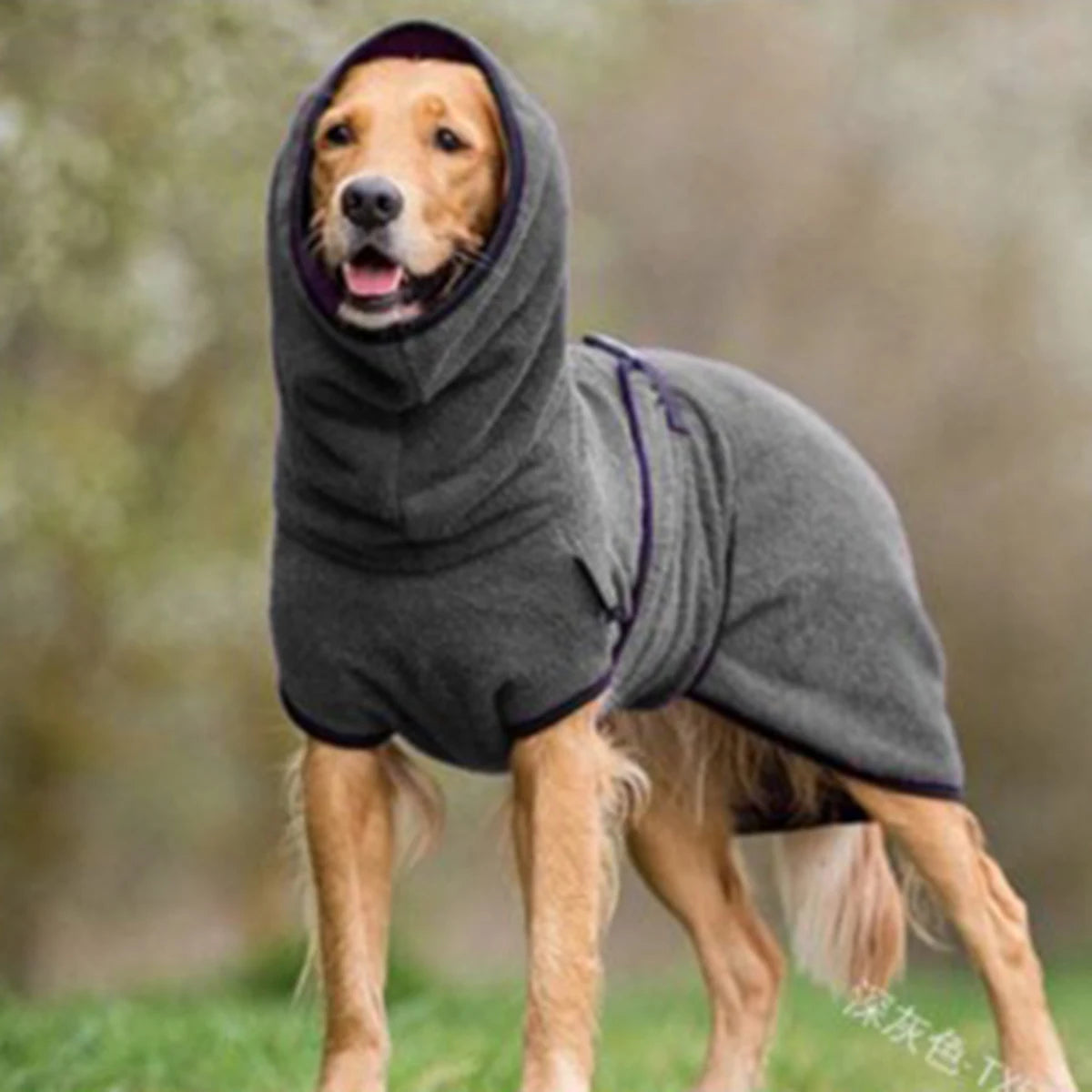 Winter Dog Coat – Cozy Fleece Jacket with Warm Lining and Adjustable Band, Perfect for Lurchers & Medium Dogs