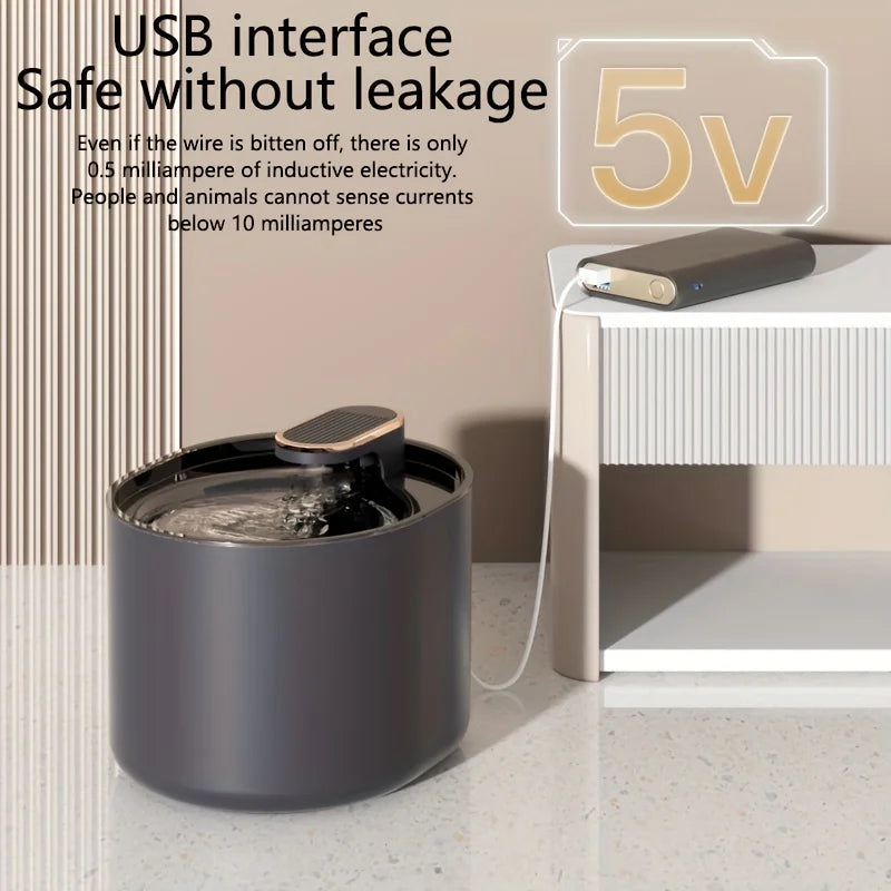 3L USB Pet Water Fountain – Silent Automatic Circulating Water Dispenser with Intelligent Filter for Cats & Dogs, Battery-Free Design.