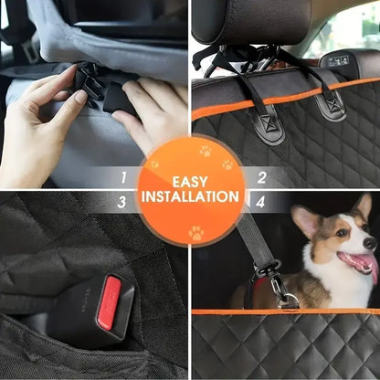 Waterproof Dog Car Seat Cover – Scratch-Proof Non-Slip Hammock for Back Seat, Durable Soft Pet Protection for Cars & Trucks.