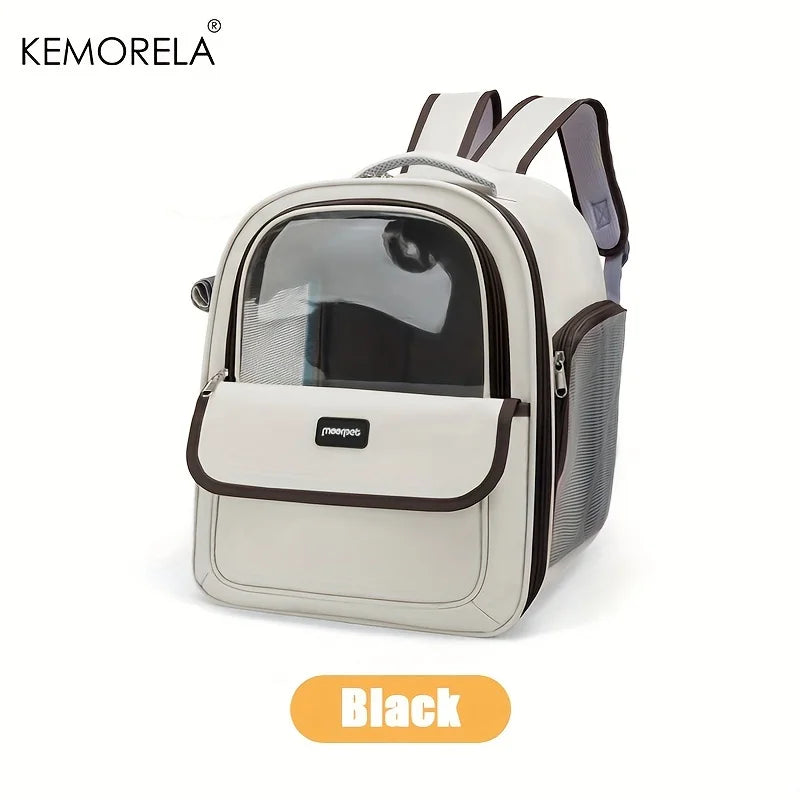 Large Capacity Pet Carrier Backpack – Breathable Mesh Foldable Travel Bag for Dogs & Cats, Ideal for Hiking, Camping & Outdoor Adventures.