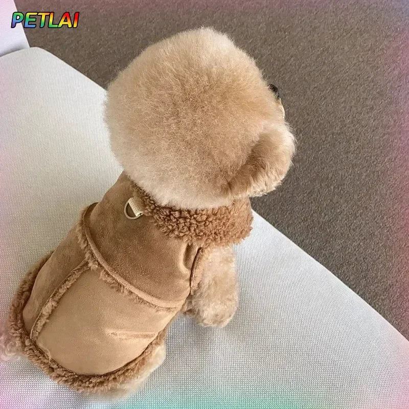 Luxury Dog Vest Jacket – Soft Designer Autumn & Winter Coat for Small to Medium Dogs, Cute Pet Clothing & Homewear Accessory.