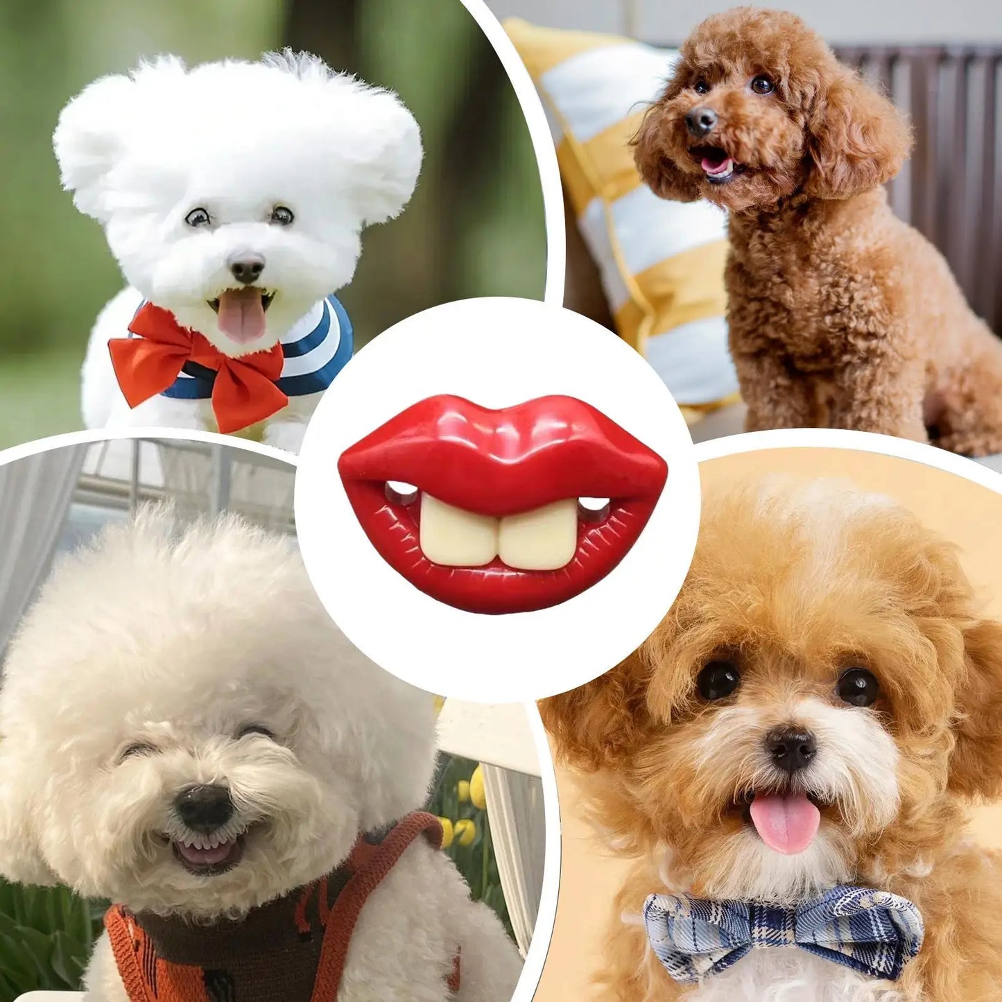 Funny Dog Pacifier Toy – Soft Silicone Red Lips Chew & Teething Toy for Small Dogs and Pets, Safe Dental Care Accessory.
