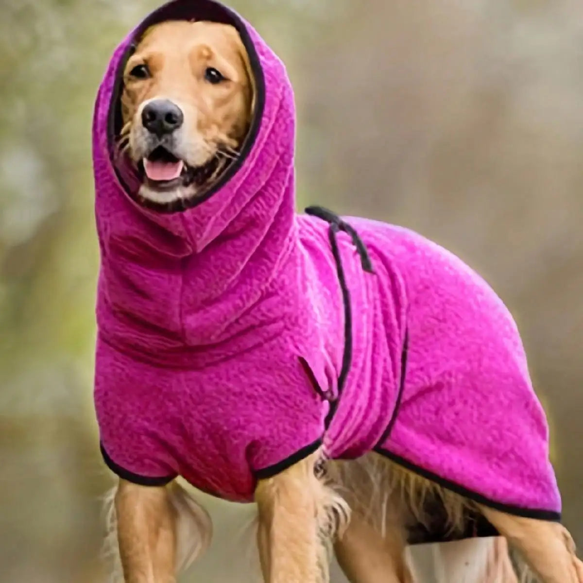 Winter Dog Coat – Cozy Fleece Jacket with Warm Lining and Adjustable Band, Perfect for Lurchers & Medium Dogs