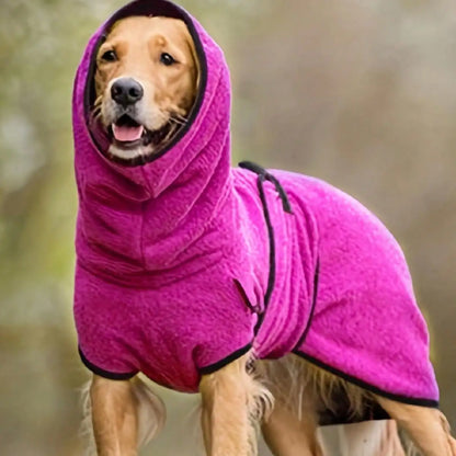 Winter Dog Coat – Cozy Fleece Jacket with Warm Lining and Adjustable Band, Perfect for Lurchers & Medium Dogs