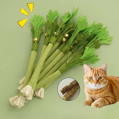 Interactive Catnip Chew Toy – Natural Molar Stick with Bell for Cats & Kittens, Bite-Resistant Teeth Cleaning & Fun Play Toy.