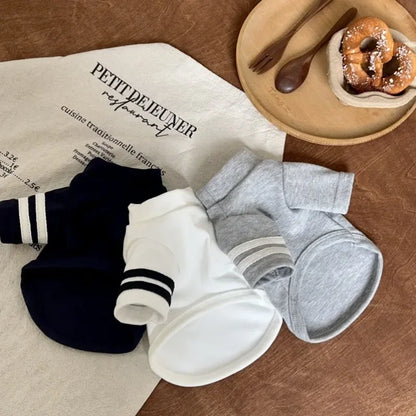 Fashion Pet Sweatshirt – Warm Striped Hoodie with Pocket for Small & Medium Dogs, Soft Winter Vest & Puppy Coat.