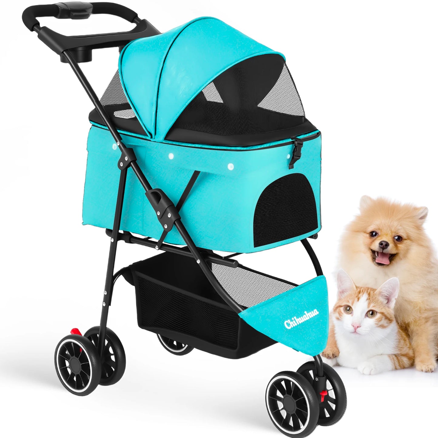 Portable Pet Stroller – Foldable Travel Carrier for Small Dogs & Cats, Comfortable Puppy & Pet Strolling Cart