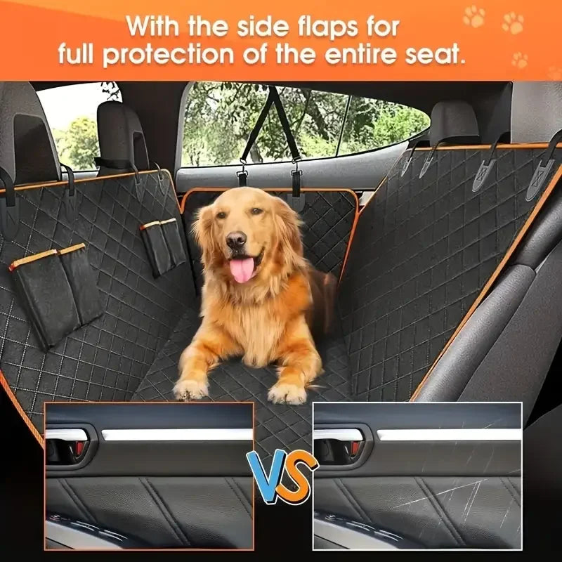 Waterproof Dog Car Seat Cover – Scratch-Proof Non-Slip Hammock for Back Seat, Durable Soft Pet Protection for Cars & Trucks.