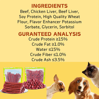 All-Natural Beef Stick Dog Treats, Healthy & Easily Digestible Chews, 7.05 oz (200g) or 14.11 oz (400g)