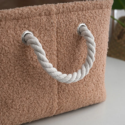Plush Rectangular Pet Toy and Clothing Storage Basket.