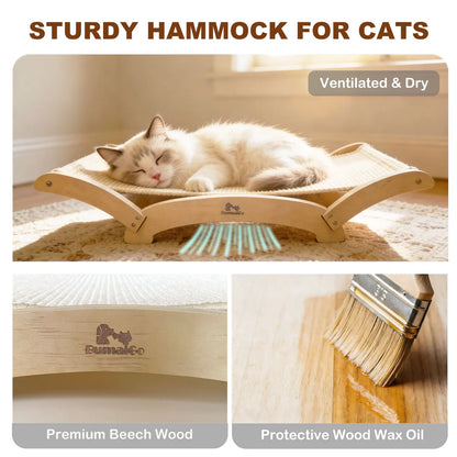 Sisal Cat Scratcher Bed – Durable Natural Cat Lounger & Sleeping Hammock Pad for Indoor Cats, Perfect for Scratching & Relaxing.