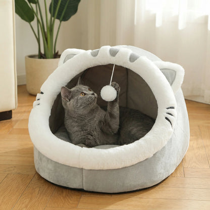 Four-Season Cat Bed House – Soft Comfortable Pet Sleeping Bag & Tent Nest, Cozy Basket-Style Habitat for Cats & Puppies.