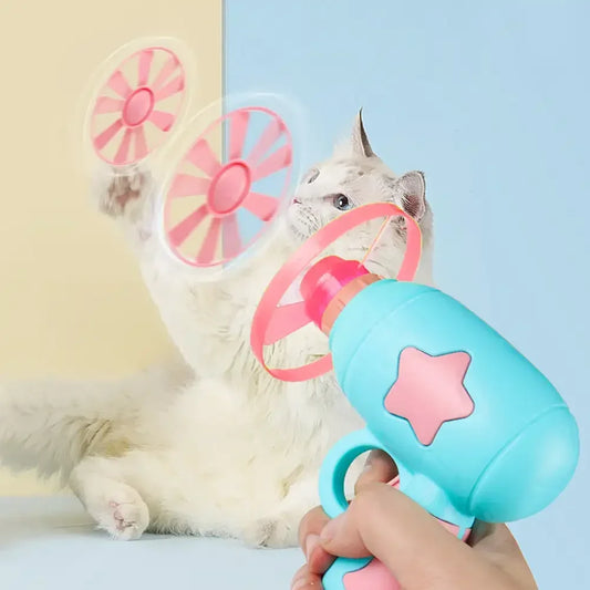 Flying Disc Pet Toy – Interactive Teaser for Cats, Kittens & Small Dogs, Fun Chasing and Fetch Game Accessory.