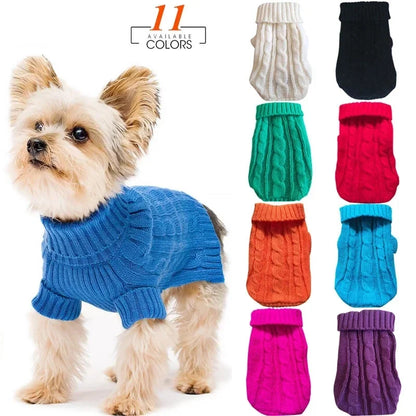 Knitted Dog Sweater – Warm Winter Pet Clothes for Chihuahuas, Yorkies, Puppies & Small to Medium Dogs.