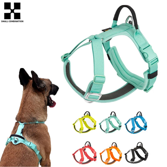 Adjustable Reflective No-Pull Pet Harness – Comfortable Nylon Dog Harness for Walking & Running Control for Small Dogs.