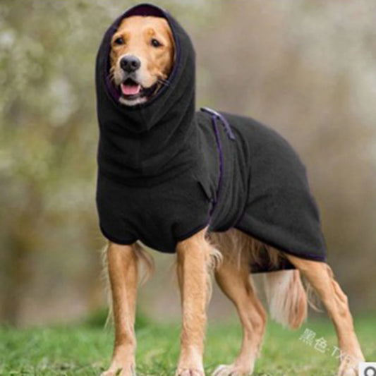 Winter Dog Coat – Cozy Fleece Jacket with Warm Lining and Adjustable Band, Perfect for Lurchers & Medium Dogs