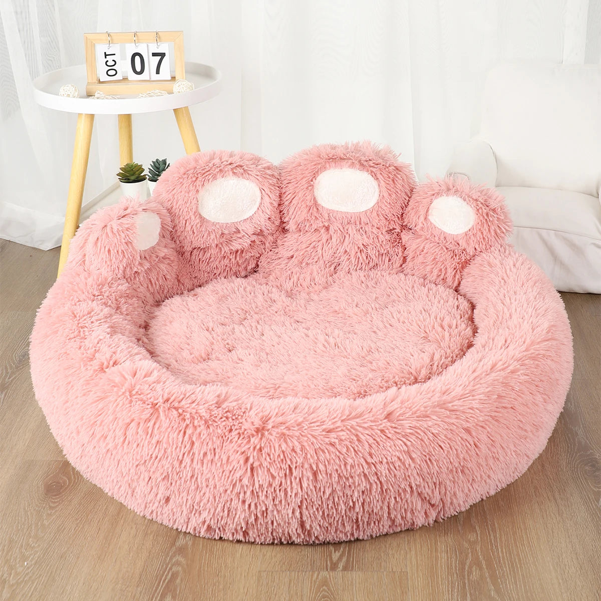 Fluffy Winter Dog Bed – Warm Plush Sofa-Style Pet Bed with Blanket, Suitable for Small to Large Dogs, Cozy Kennel Mat & Basket Design.