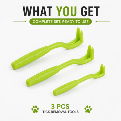 1/3PCS Tick & Flea Remover Tool Set – Portable Hook & Tweezer Extractor for Dogs & Cats, Practical Pet Grooming Accessory.