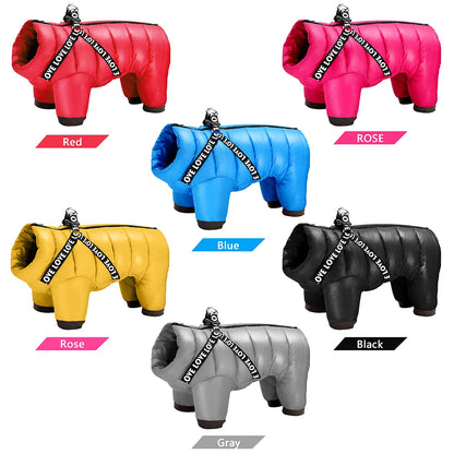Winter Dog Jacket Jumpsuit – Super Warm Waterproof Coat for Small, Medium & Large Dogs, Perfect for French Bulldogs and Cold Weather Wear.