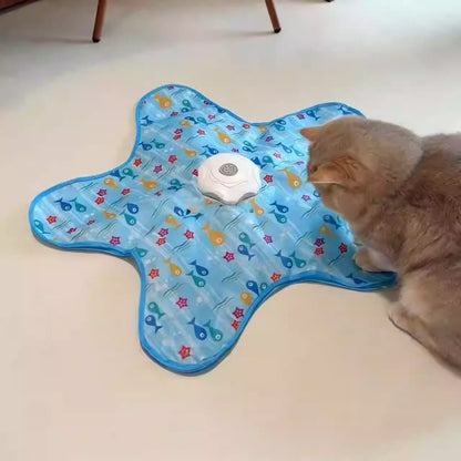 Electric Interactive Cat Turntable Toy – Automatic Smart Wand Toy for Self-Play, Exercise, Boredom Relief & Fun Indoor Cat Entertainment.