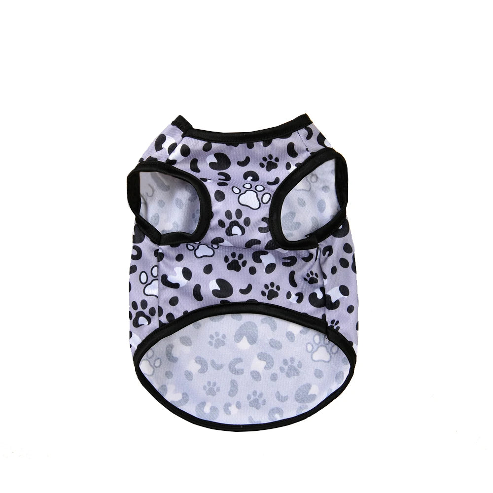 Leopard Print Pet Vest – Breathable Summer T-Shirt for Small Dogs & Cats, Stylish Puppy & Kitten Fashion Outfit.