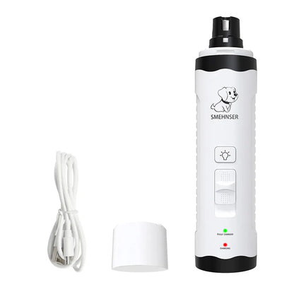 USB Rechargeable Pet Nail Grinder & Clipper – Quiet Dog & Cat Nail Trimmer with LED Light for Safe and Easy Grooming.