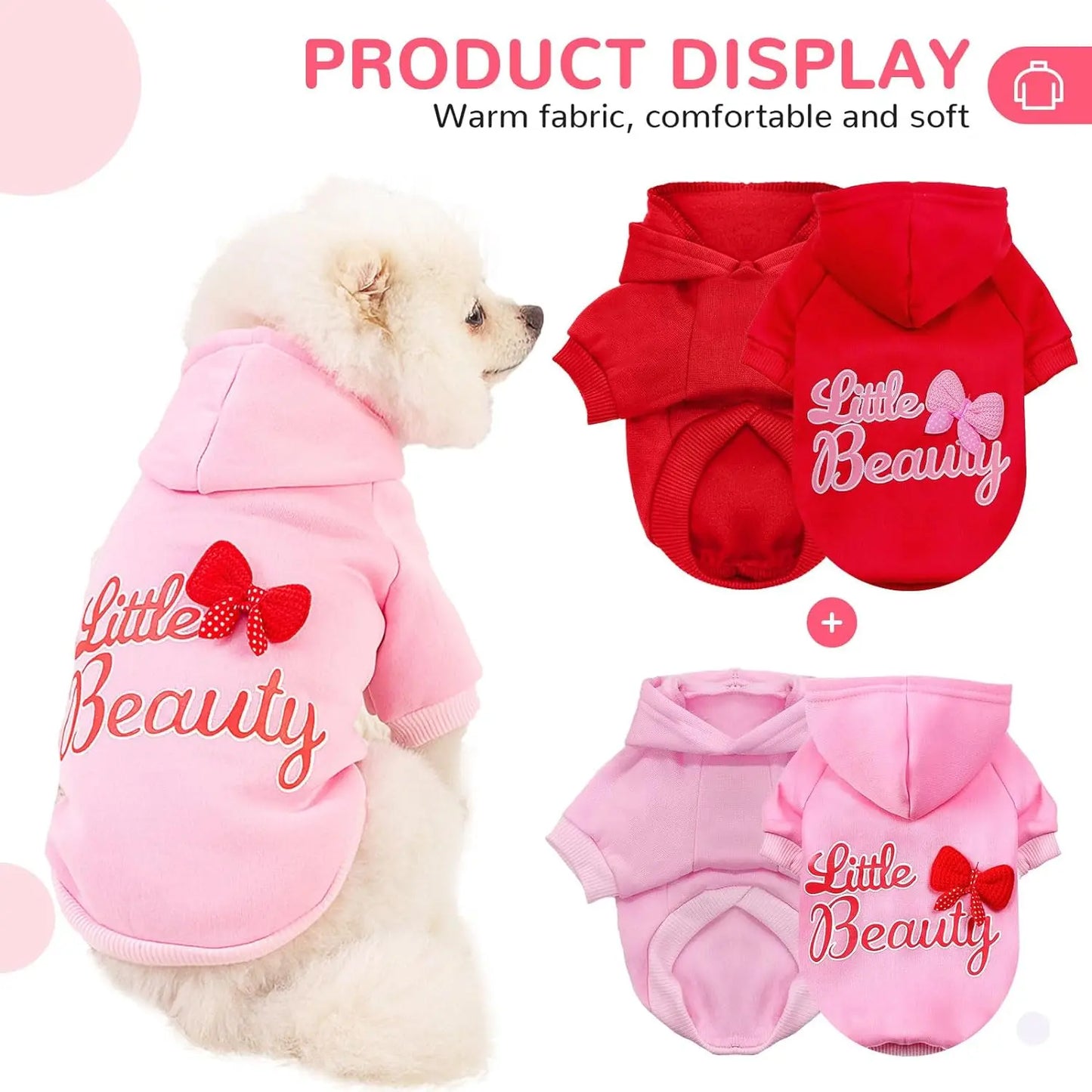 Autumn & Winter Dog Hoodie – Fleece-Lined Sweater for Small Dogs and Cats, Warm Puppy Sweatshirt for Chihuahuas, Yorkies & Girl Dogs.