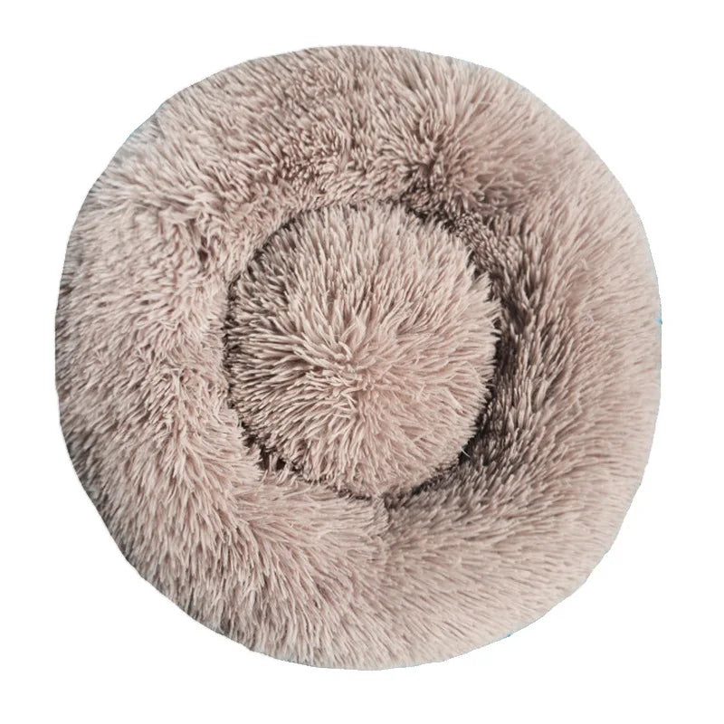 Round Plush Dog Bed – Winter Warm Washable Basket-Style Pet Bed for Small, Medium & Large Dogs & Cats, Soft Sofa-Style Sleeping Cushion.