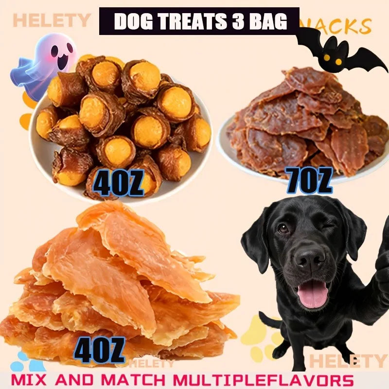 Assorted Dog Treat Pack, High-Protein Dried Chicken & Duck with Freeze-Dried Egg Yolk, Grain-Free Soft Chew Training Rewards for Puppies and Dogs of All Sizes.