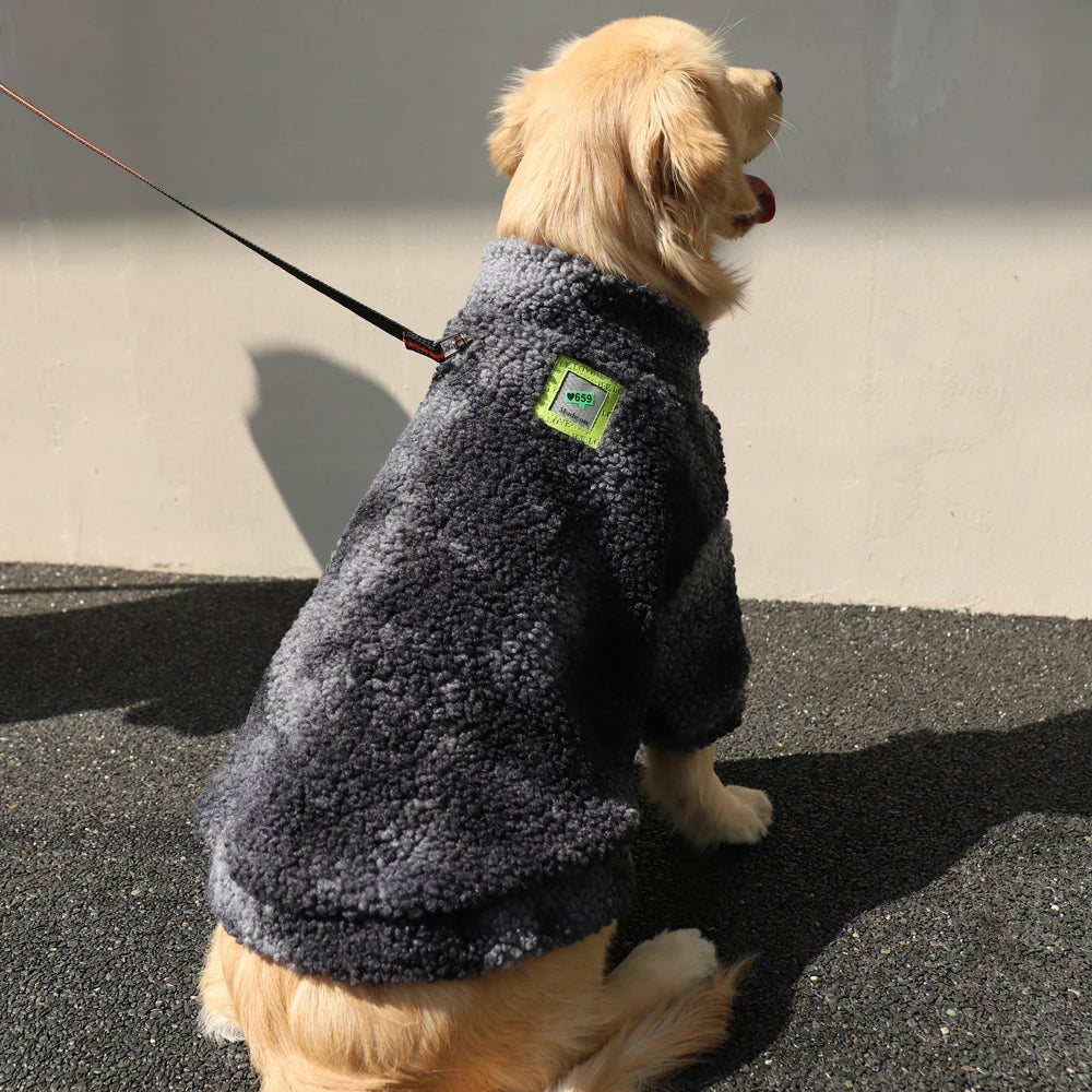HOOPET Winter Dog Jacket – Thick Lambswool Coat, Windproof Outerwear for Medium to Large Dogs, Sizes 3XL-7XL.