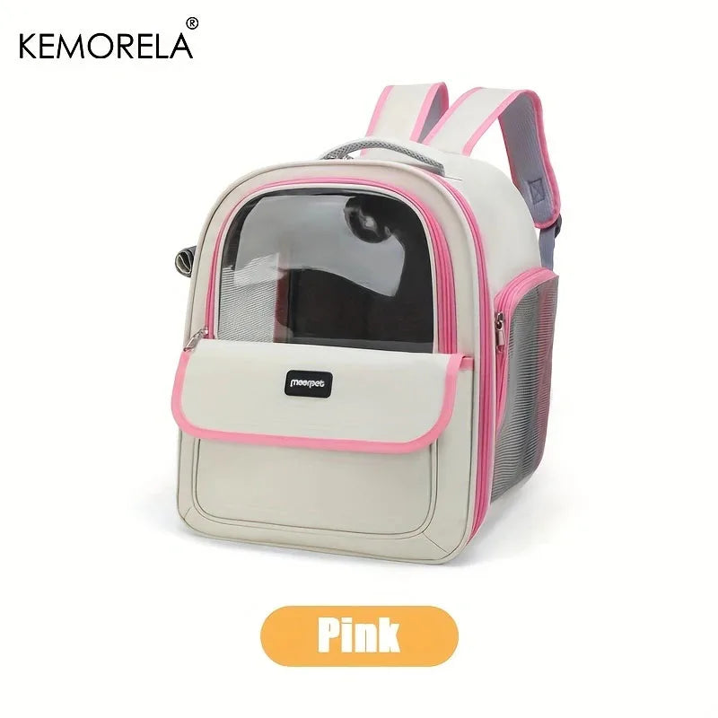 Large Capacity Pet Carrier Backpack – Breathable Mesh Foldable Travel Bag for Dogs & Cats, Ideal for Hiking, Camping & Outdoor Adventures.