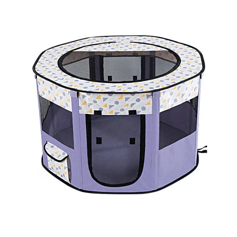 Large Foldable Pet House Bed for Dogs and Cats, Cozy Indoor Tent with Soft Sleeping Cushion.