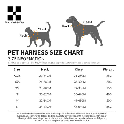 Adjustable Reflective Dog Harness & Leash Set – Comfortable Pet Vest for Small & Medium Dogs & Cats, Ideal for Outdoor Walking.