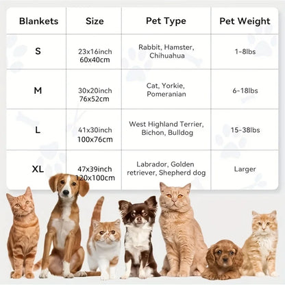 Flannel Pet Blanket – Cute Paw Print Warm & Comfortable Mat for Puppies, Kittens, Cats & Dogs.