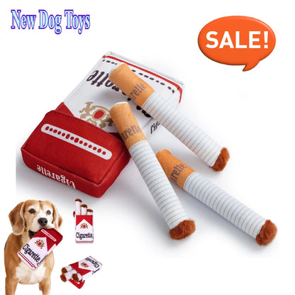 Funny Interactive Plush Dog Toy – Creative Cigarette Design Chew & Giggling Toy for Dogs, Fun Pet Gift for Playtime.