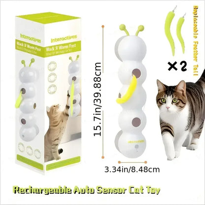 Automatic Sensor Cat Toy – USB Rechargeable Interactive Toy for All Cat Breeds, Helps Relieve Boredom & Encourage Exercise.