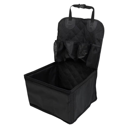 Pet Dog Car Seat with Storage Pockets – Universal Non-Slip Travel Seat Cover & Safety Carrier for Small and Medium Dogs.