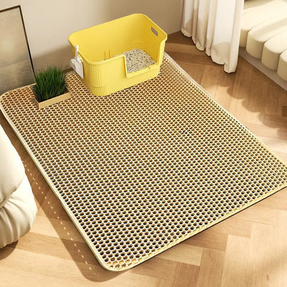 Extra-Large Cat Litter Mat, Heavy-Duty Waterproof, Double-Layer, Non-Slip, Washable Litter Trap Mat and Floor Protector for Cat Litter Boxes.