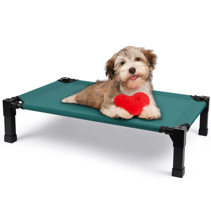 Elevated Cooling Dog Bed – Raised Pet Cot with Breathable Mesh, Chew-Resistant Washable Fabric & Metal Frame, Portable Dog Bed for Indoor & Outdoor Use.
