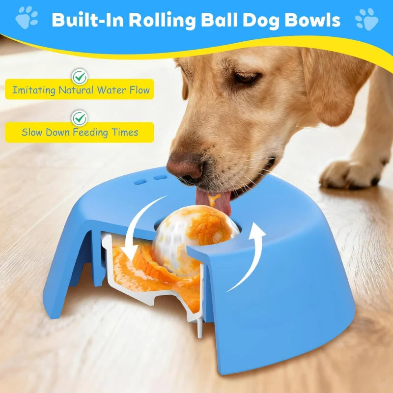 Anti-Choking Slow Feeder Dog Bowl – Non-Slip 3/4 Cup Lick Mat for Liquid Treats, Bone Broth & Yogurt, Interactive Pet Feeding Dish.