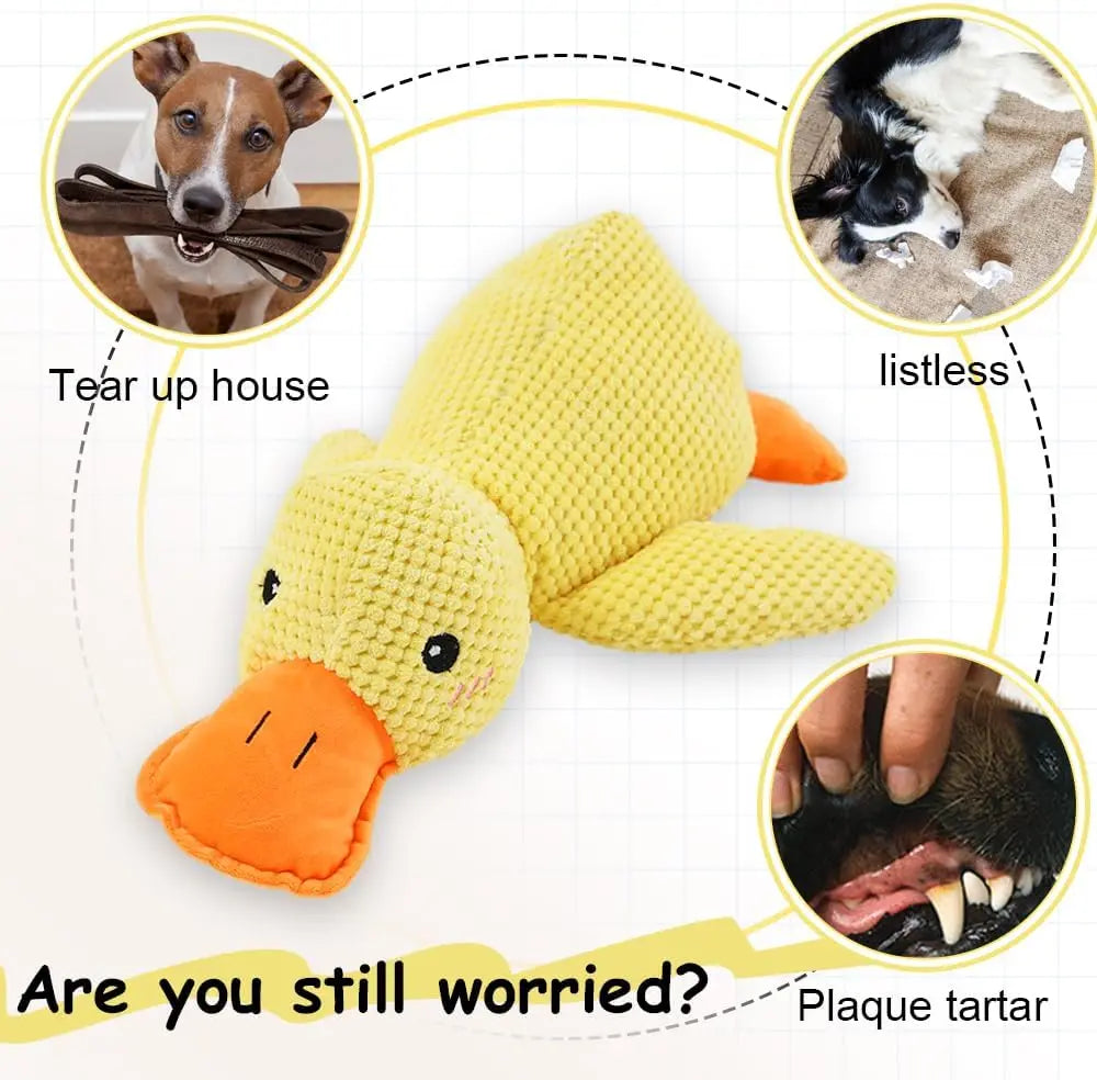 Duck Plush Dog Toy – Durable Chew-Resistant Squeaky Toy for Small & Large Dogs, Soft Companion for Teeth Grinding & Playtime.