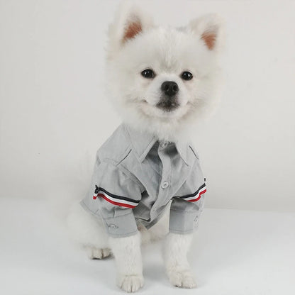 Designer Pet Shirt – Japanese, Korean & British Style Casual Outfit for Dogs & Cats, Fashionable Spring & Summer Clothing.