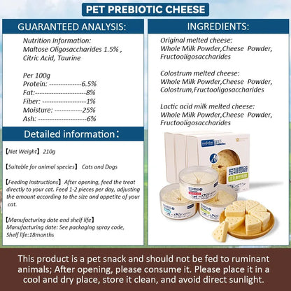 Freeze-Dried High-Calcium Cheese Treats for Cats & Dogs, Nutrient-Rich Dairy Snacks for Digestion Support & Calcium Supplementation.