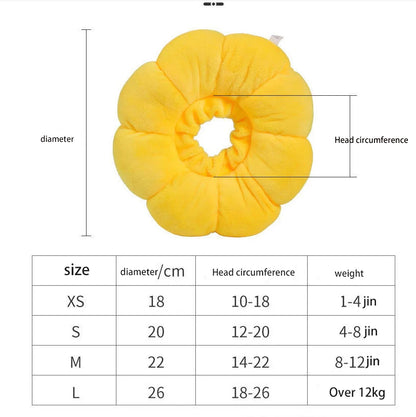 Sunflower Pet Elizabethan Collar – Adjustable Soft Plush Recovery Cone for Cats & Dogs, Anti-Lick & Anti-Bite Wound Protection for Healing Care.