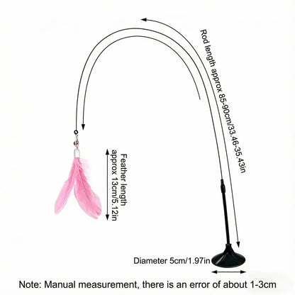 1PC Interactive Cat Teaser Wand – Feather & Bell Cat Toy for Indoor Cats, Fun Daily Exercise & Play Accessory.