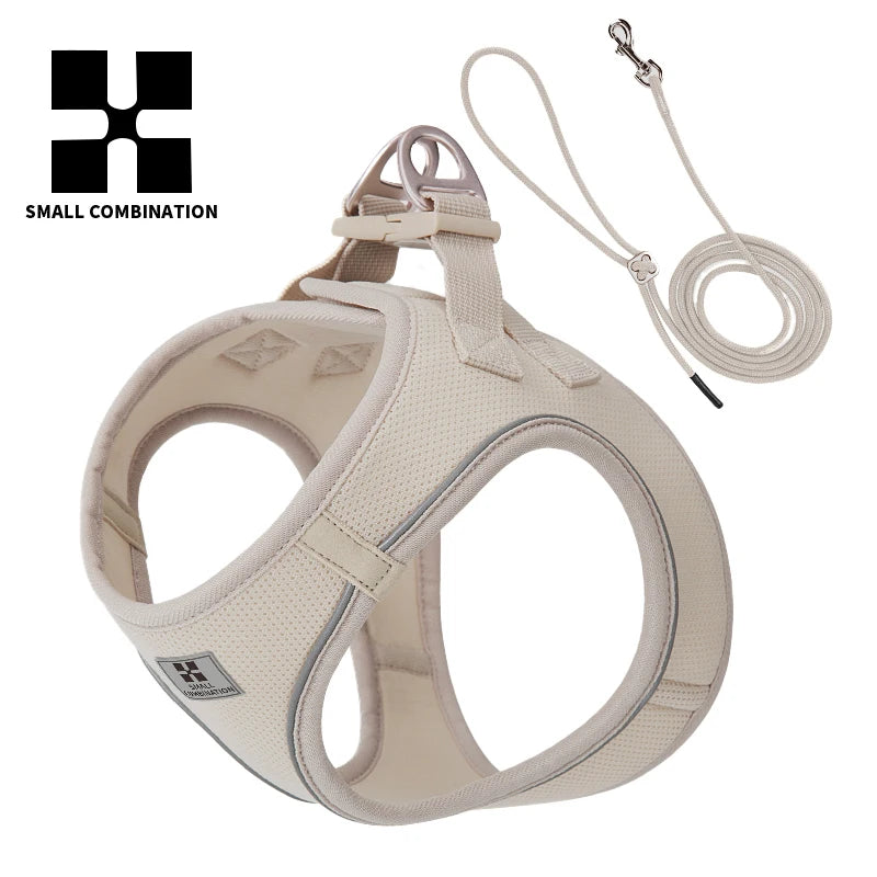 Adjustable Reflective Dog Harness & Leash Set – Comfortable Pet Vest for Small & Medium Dogs & Cats, Ideal for Outdoor Walking.