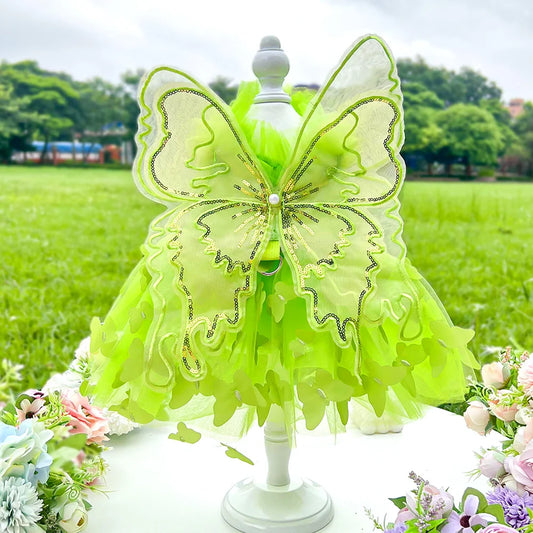 Luxury Dog Wedding & Prom Dress – Colorful Princess Party Costume for Dogs & Cats.