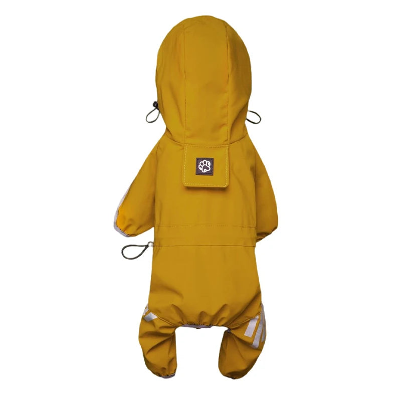 Reflective Waterproof Dog Raincoat – Hooded All-Weather Pet Jumpsuit for Small & Medium Dogs, Lightweight Rain Protection.